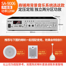 先科SA-9008功放机家用重低音小型无线蓝牙迷你放大器音响定压定阻功放 SA-9006升级版二分区带蓝牙120W