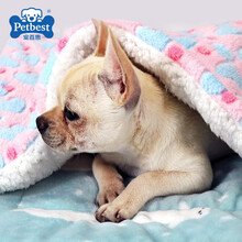 宠百思 狗狗垫子猫睡垫宠物狗窝加厚毛绒毯子保暖棉被宠物垫 蓝色星星 L-大型