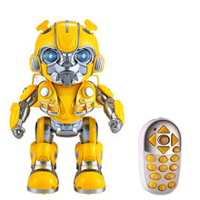 美高乐 变形玩具金刚大黄蜂遥控机器人动感声光汽车人模型男智能语音互动早教机器人男孩玩具 大黄蜂遥控机器人