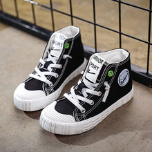 回力童鞋儿童高帮帆布鞋休闲鞋男童单鞋女童中大童运动鞋 WZ19-038黑色 28码/190内长约18.5cm