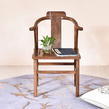 慢象红木家具非洲鸡翅木（学名：非洲崖豆木）实木椅凳靠背椅餐椅家用中式阳台茶椅办公椅电脑椅 靠背椅：长50*宽42*坐高44(总高84)cm
