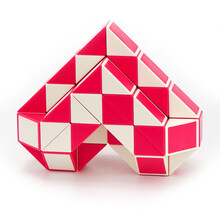 奇艺魔方72段魔尺 24段36段48段72段百变魔尺儿童男女小孩初学者节日礼物益智减压玩具 60段-红白