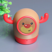 晗畅  创意无线蓝牙音箱便携式迷你外放插卡重低音炮 可插U盘小音响户外 棕色 圣诞鹿 套餐二