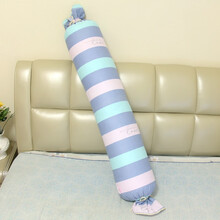 睡觉抱枕长条抱枕孕妇糖果形夹腿陪你睡抱枕女生可爱床上抱枕可拆洗儿童糖果枕等身成人加长抱枕圆柱男朋友大 蓝色大横条 大号（长105*直径25CM）
