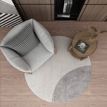婵美 北欧ins风羊羔绒圆形地毯书房电脑转椅吊篮吊椅垫家用客厅茶几现代简约衣帽间卧室床边毯子 波克罗勒-米灰 100cm直径圆形