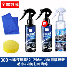 镀晶套装液体玻璃汽车漆面纳米水晶膜剂车辆封釉度渡晶镀金SN4315 3002瓶+256内饰翻新 车漆镀晶