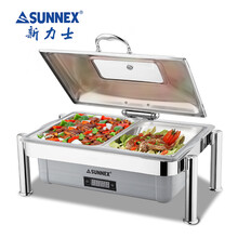 新力士 自助餐炉布菲炉电加热炉 第四代智能温控塑胶盆 双格盆W86-1002G7