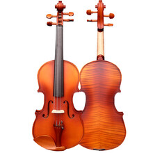 广雅 手工实木小提琴自然风干面板儿童成人初学专业演奏考级乐器 花纹亚光白松面板 4/4身高155cm以上使用