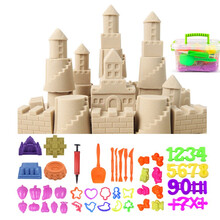 太空玩具沙彩泥儿童DIY火星魔力动力超轻粘土沙子套装 儿童节礼物 8斤沙色+100模具+大沙盘+收纳盒