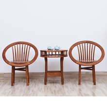 苏汀小镇红木家具非洲花梨（学名：刺猬紫檀）客厅会客椅小茶几三件套实木新中式靠背椅阳台桌椅N 情人椅三件套