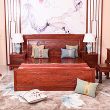 宗木府红木家具缅甸花梨（学名：大果紫檀）高低床 全实木 双人床明清古典仿古含床头柜 高低床