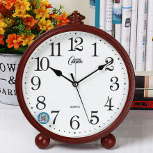 康巴丝（Compas）座钟客厅卧室摆放家用座钟台式带闹钟创意北欧时尚风格大字  2346红木纹 其他