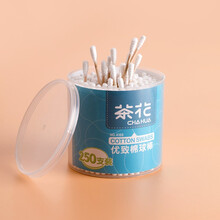 茶花 棉签棉棒双头螺旋棉签棒婴儿掏耳朵清洁化妆棉棒 250只(1盒)