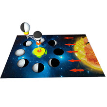 太阳地球月亮三球仪 3D立体拼图太空仪 儿童星球运行科学实验太阳系太空行星物理教学演示运行仪教学工具 月相成因