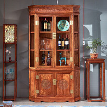 安邸红木家具 非洲花梨（学名：刺猬紫檀）边角柜转角柜新中式实木仿古储物柜酒柜置物柜 酒柜 转角柜