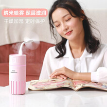 威乐星加湿器小型迷你便携式usb家用静音卧室宿舍学生香薰净化空气喷雾小车载办公室桌面车用网红车内 白色【七彩氛围灯+智能断电】送小风扇小夜灯