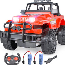 儿童遥控车玩具越野车悍马 漂移无线充电遥控汽车模型男孩 【续航版2组锂电池】中号越野车红色