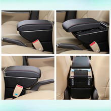 经典轩逸扶手箱专用日产尼桑轩逸护手扶箱汽车改装原装免打孔 USB升高带灯款/单层/黑色