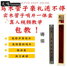 天鸣（Tianming）包教乌木管子初学D调门齐全送免修哨片教学资料 铸锡A单管+芦苇哨片+塑料哨片