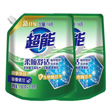 超能 植翠低泡洗衣液（柔顺舒适馨香依兰感恩装780克+118克 天然椰子油生产低泡易漂机洗手洗 柔顺舒适（780+118）*2袋