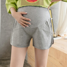 米度丽 孕妇短裤夏季时尚孕妇裤子夏天薄款外穿打底运动裤潮妈孕妇装夏装 MOMO 5786 花灰色 XL码
