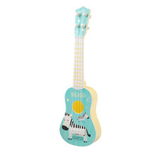 儿童吉他玩具抖音网红男女孩尤克里里初学者乐器仿真小提琴可弹奏 8042-35cm淡绿斑马款【电商盒】