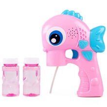 泡泡枪 全自动泡泡枪儿童泡泡玩具带灯光音乐带开关大瓶泡泡水 哈哩猪 HT8102 泡泡枪粉色小鱼