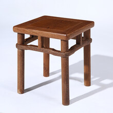 梨言 红木家具非洲鸡翅木（学名：非洲崖豆木）方凳 板凳实木换鞋凳 中式矮凳 长32*宽32*高38