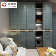 百得胜 定制衣柜 轻奢风格定制整体掩门推拉门衣柜整体大衣柜 储物柜收纳衣帽间定制 柜体+门板 10平米门 柜套餐