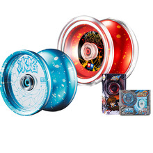 焰魄x悠悠球s火力少年王5之传奇再现XS光子精灵溜溜球比赛专用睡眠爆旋跳舞侧轴yoyo球礼物 676106焰魄+676101冰焰蓝【送5根绳