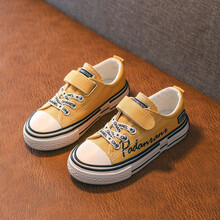 猫和维尼品牌儿童帆布鞋 低帮男童鞋子洋气韩版春秋新款小白鞋女童帆布鞋男童板鞋秋鞋 黄色 25码鞋子内长约16.5厘米