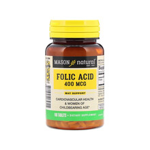 MasonNatural 叶酸片剂 400微克 100片 孕期备孕安孕孕妈必备维c