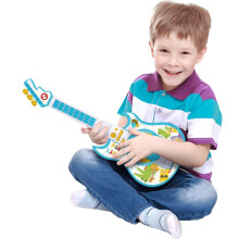 费雪(Fisher-Price)电吉他玩具 婴幼儿音乐启蒙玩具宝宝早教弹奏乐器女男孩蓝色GMFP006新年礼物 儿童