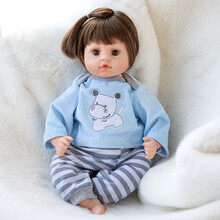 仿真婴儿洋娃娃会说话唱歌的智能软胶陪睡眠公仔玩偶大号感应可爱布娃娃儿童女孩公主玩具礼物 277小狗款蓝色 礼盒+小鹿+感应款普通版+换装衣服