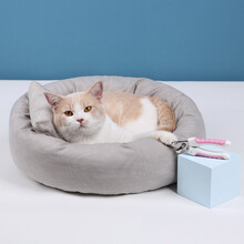 猫窝猫床加绒猫咪睡垫猫垫四季通用网红款宠物用品冬季保暖 猫窝+指甲钳套餐 S-小型