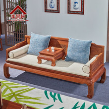 李景轩 红木家具非洲花梨（学名：刺猬紫檀）中式罗汉床牡丹罗汉床全实木贵妃榻 牡丹罗汉床