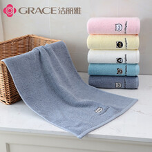 洁丽雅 毛巾105克A类家用面巾 加厚强吸水洗脸巾纯棉不掉毛擦脸巾 可爱卡通洗面巾一条装 灰色 （105g a类 一等品 ）