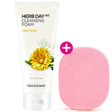 菲诗小铺（The Face Shop）芦荟樱桃柠檬绿豆水蜜桃洁面膏洗面奶控油补水清层清洁 金盏花170g-水润保湿