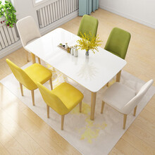 欧乐派 实木餐桌椅组合吃饭桌家用折叠餐桌轻奢北欧式现代简约可伸缩餐桌小户型一桌四椅长方形火锅桌电磁炉 原木色（140*80*75cm） 一桌四椅（餐椅颜色备注）