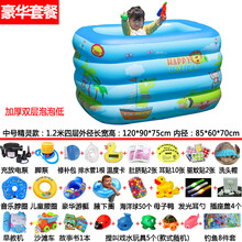 婴儿游泳池 家用室内充气加厚游泳池 婴幼儿宝宝儿童超大号可折叠洗澡盆洗澡桶 精灵款中号豪华套餐