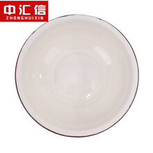 塘瓷汤盆加厚碗老式怀旧厨房加厚面碗大小家用菜碗泡面碗餐厅汤盆搪瓷盆yy 米白 口径20cm   深5.3cm