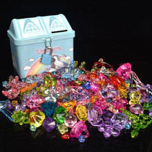 儿童串珠手工diy制作材料宝石玩具手链项链女孩穿珠礼物益穿珠子 蓝色小马房子+大小宝石串珠250克 加材料包