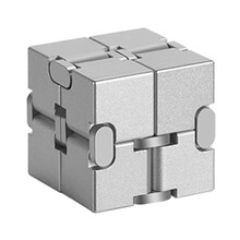 亲子部落 无限合金魔方减压玩具发泄解压神器抖音同款网红指尖玩具 星光银-铝合金【盖帽款】