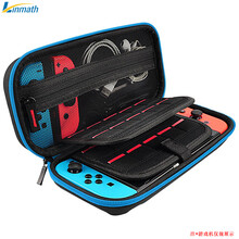 玲魅 任天堂switch收纳包游戏机保护包游戏卡充电器手柄收纳NS配件便携 蓝拉链黑色