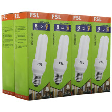 佛山照明（FSL） T4节能灯2U-8W-E27大螺口 白光 10支装（量大定制）