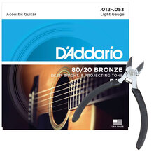 达达里奥 DAddario 民谣吉他弦EJ16 EZ900 910 920木吉他一套琴弦 EJ11盒装+剪弦钳