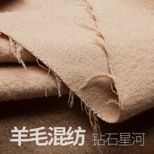 煊缎 香槟卡色布料  金属亮丝羊毛混纺面料气质款大衣 短夹克服装面料