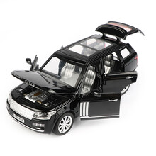 奔驰六开门合金车路虎揽胜沃尔沃汽车模型儿童汽车玩具小车仿真声光车模玩具车 路虎揽胜-黑