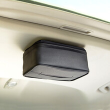 伴君 车用纸巾盒 磁吸式车载抽纸盒 汽车天窗创意挂式吸顶纸巾盒 餐巾纸套 黑色