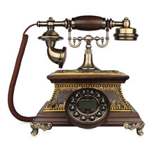 金顺迪 TE912 仿古电话机欧式复古实木办公家用座机无线固话插移动联通手机卡电话 912单支架按键款(接电话线)